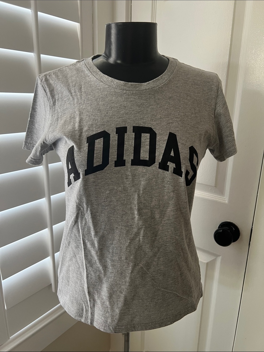 Adidas Gray Tee with Black Arch Logo